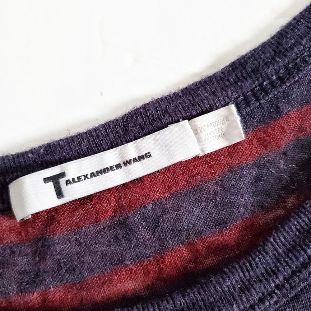 ALEXANDER WANG Striped Slub Classic Tee M - Picture 3 of 6
